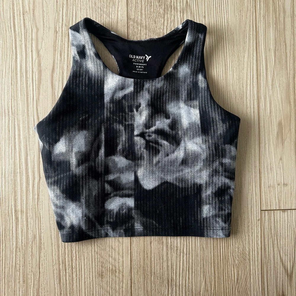 Old Navy Girls Active Black and White Tank Top • S (6-7)